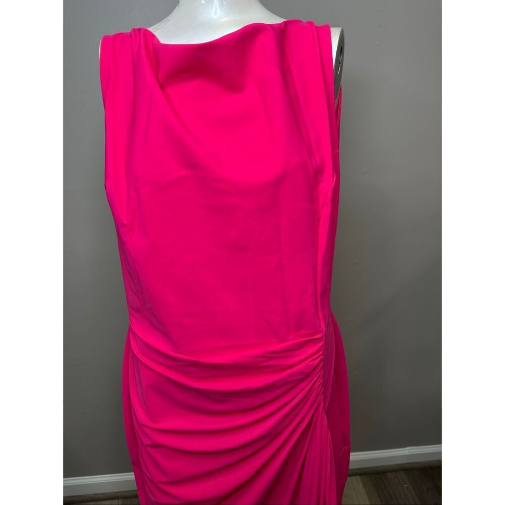 CHIARA BONI BATEAU NECKLINE DRAPED BODYCON SLEEVELESS DRESS US 12 $695 - Picture 3 of 9
